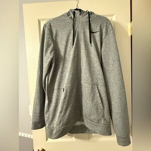 Men’s heather gray Nike therma fit zip up hoodie size large